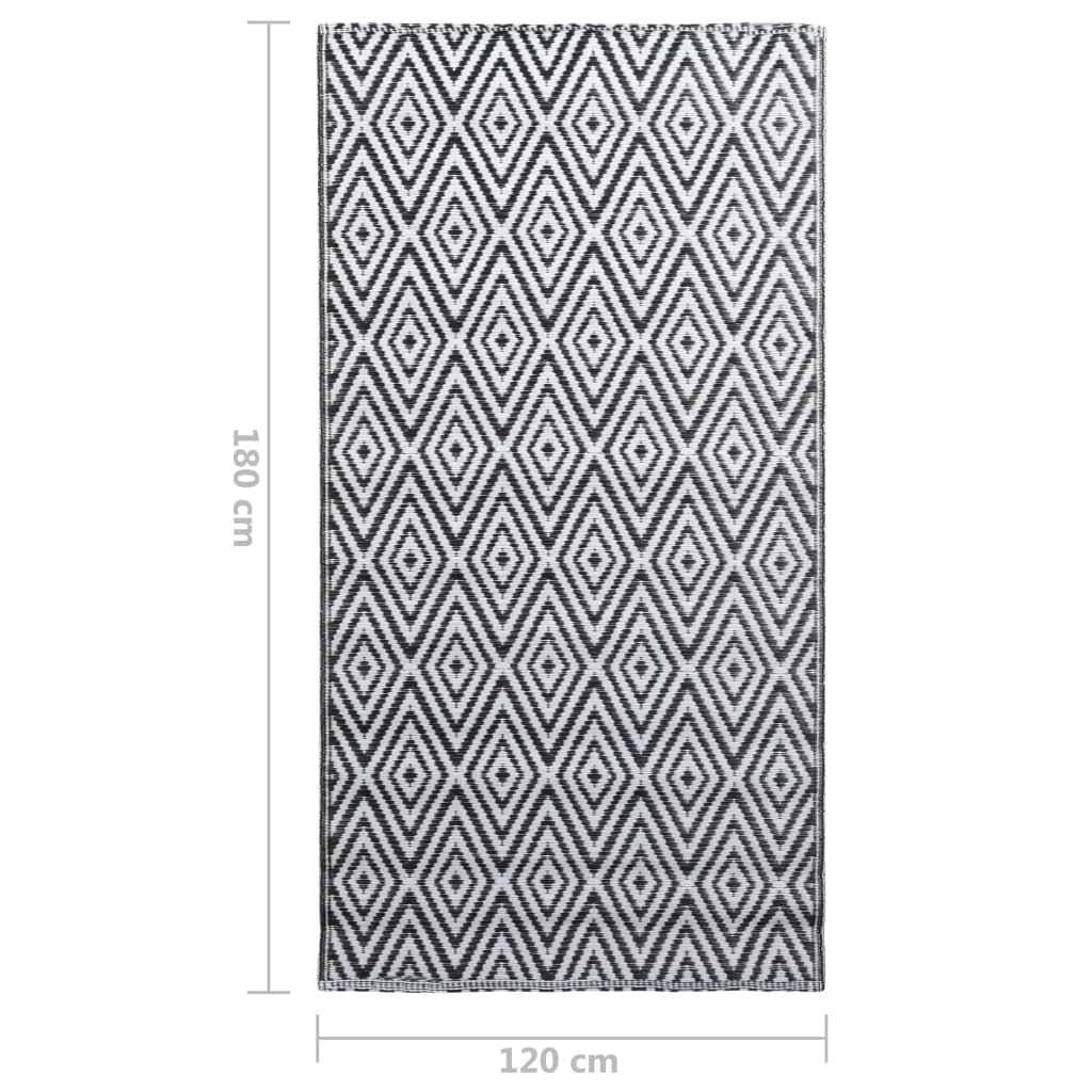 Vanjski tepih ARAKIL bijelo-crni 120 x 180 cm PP