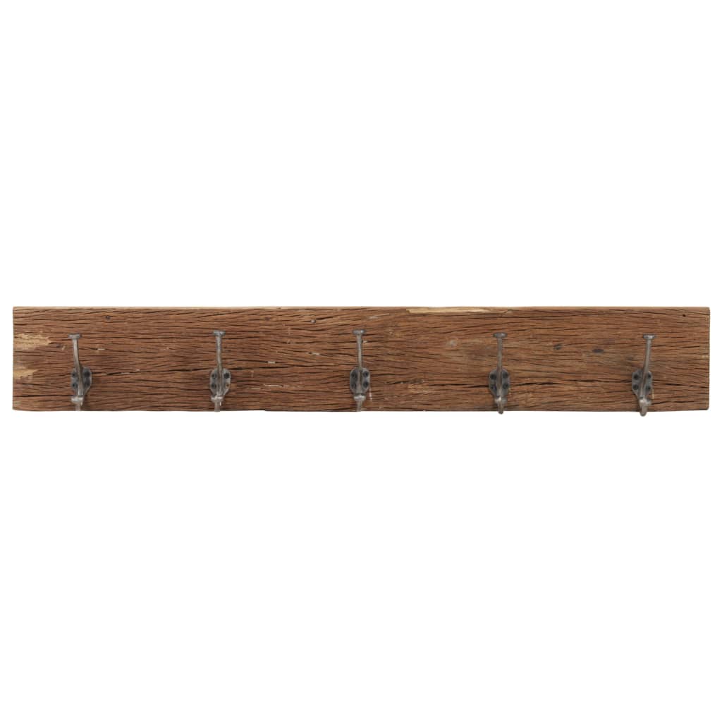 Vješalica za hodnik s 5 kuka 100x2,5x15 cm od obnovljenog drva