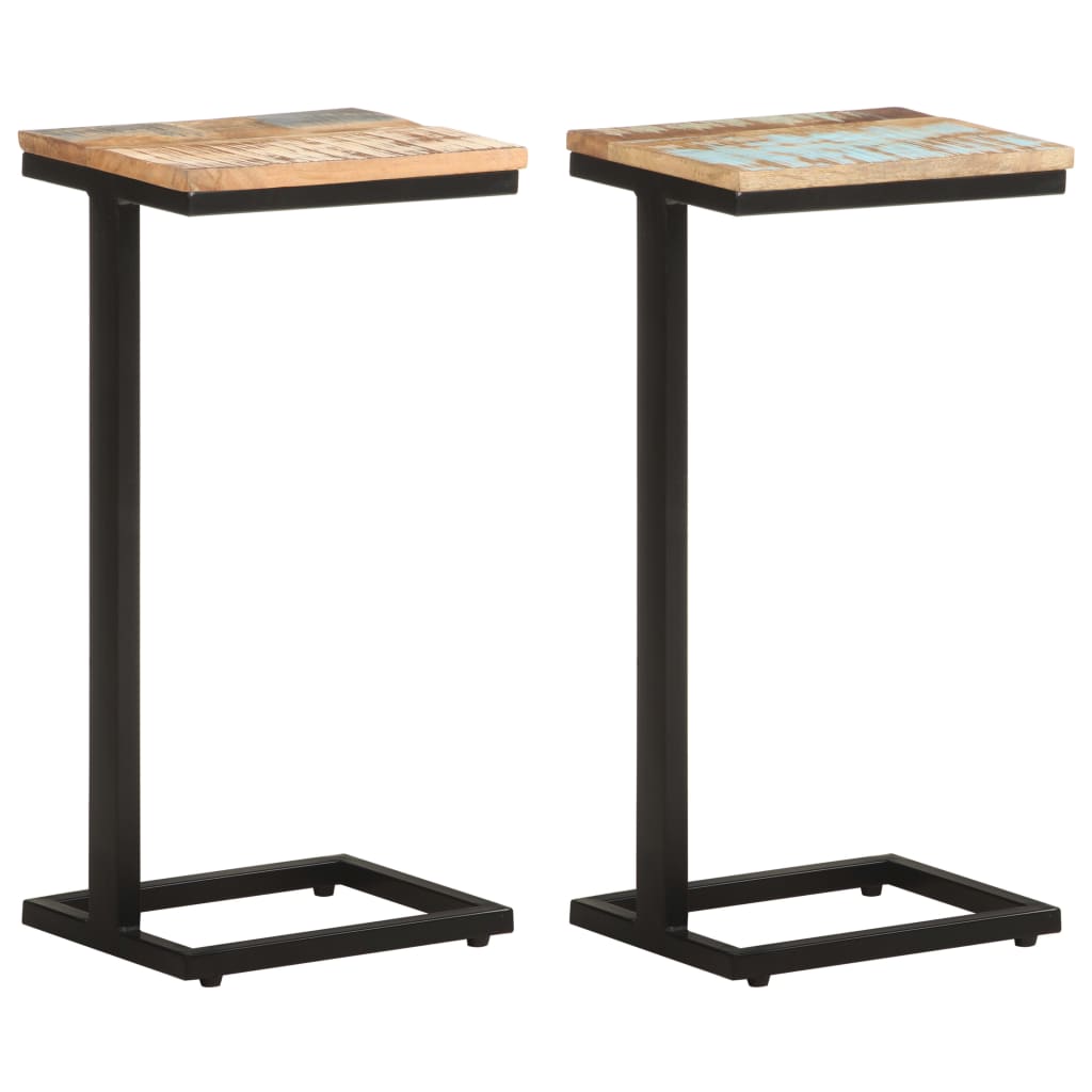 Bočni stolići 2 kom 31,5x24,5x64,5 cm masivno obnovljeno drvo