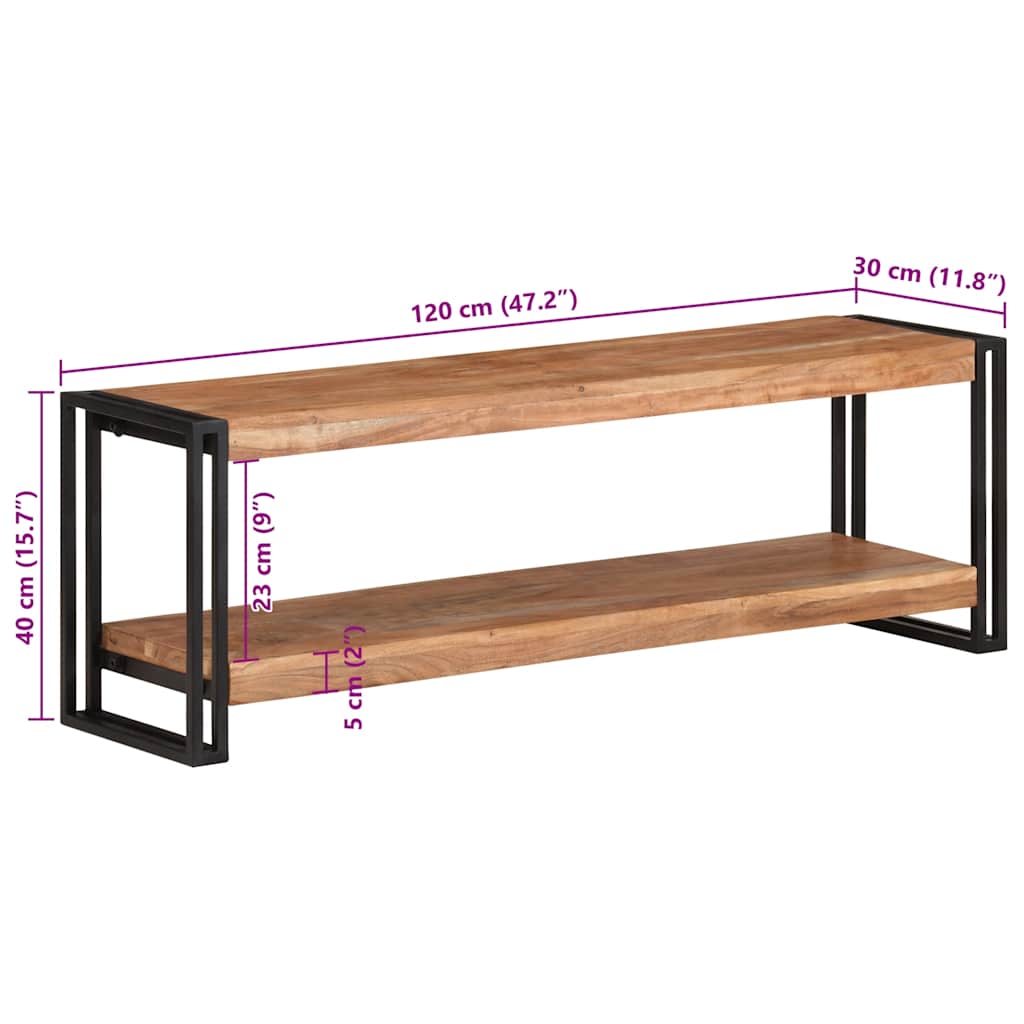 TV ormarić 120 x 30 x 40 cm od masivnog bagremovog drva