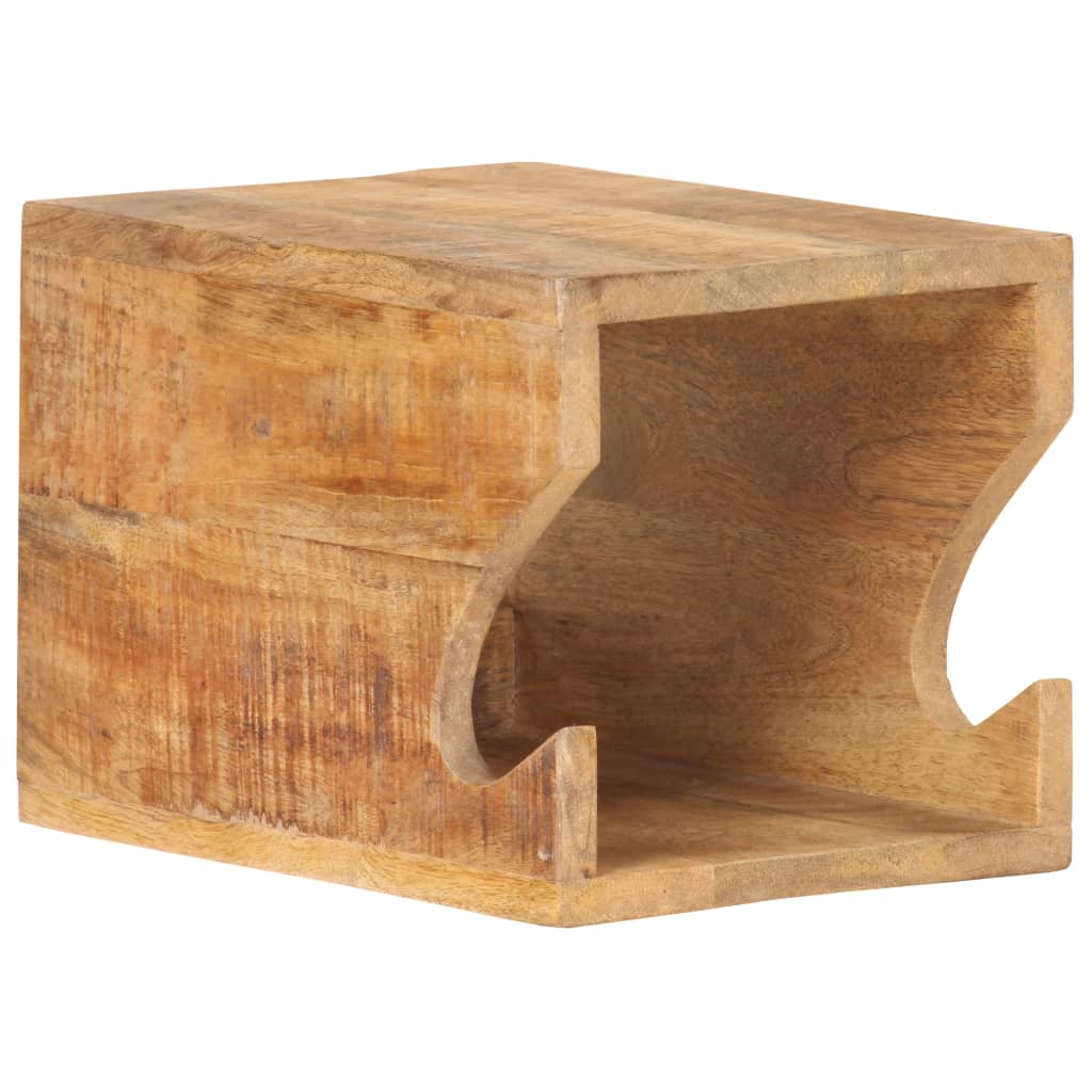 Zidni stalak za bicikl 35 x 25 x 25 cm masivno grubo drvo manga