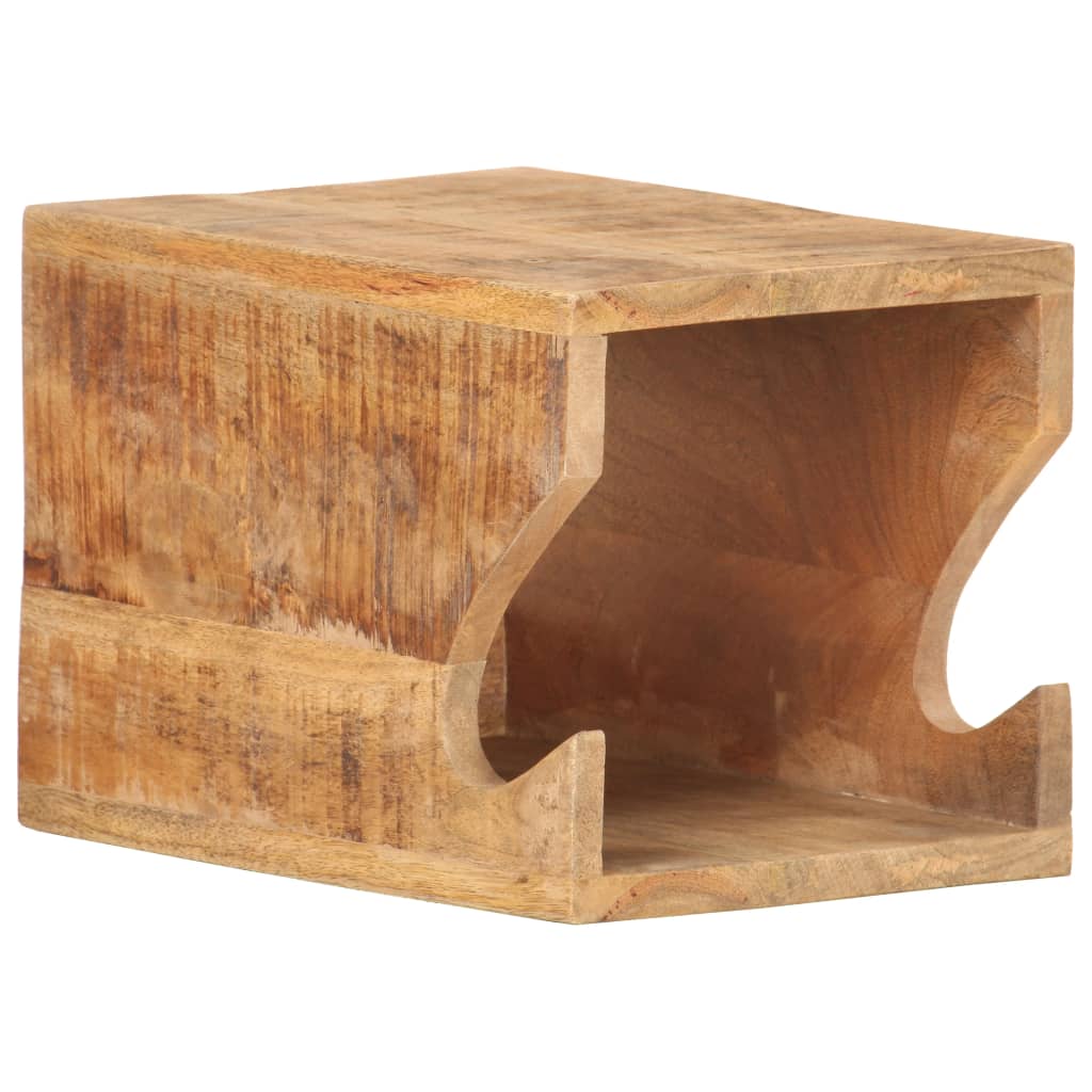 Zidni stalak za bicikl 35 x 25 x 25 cm masivno grubo drvo manga