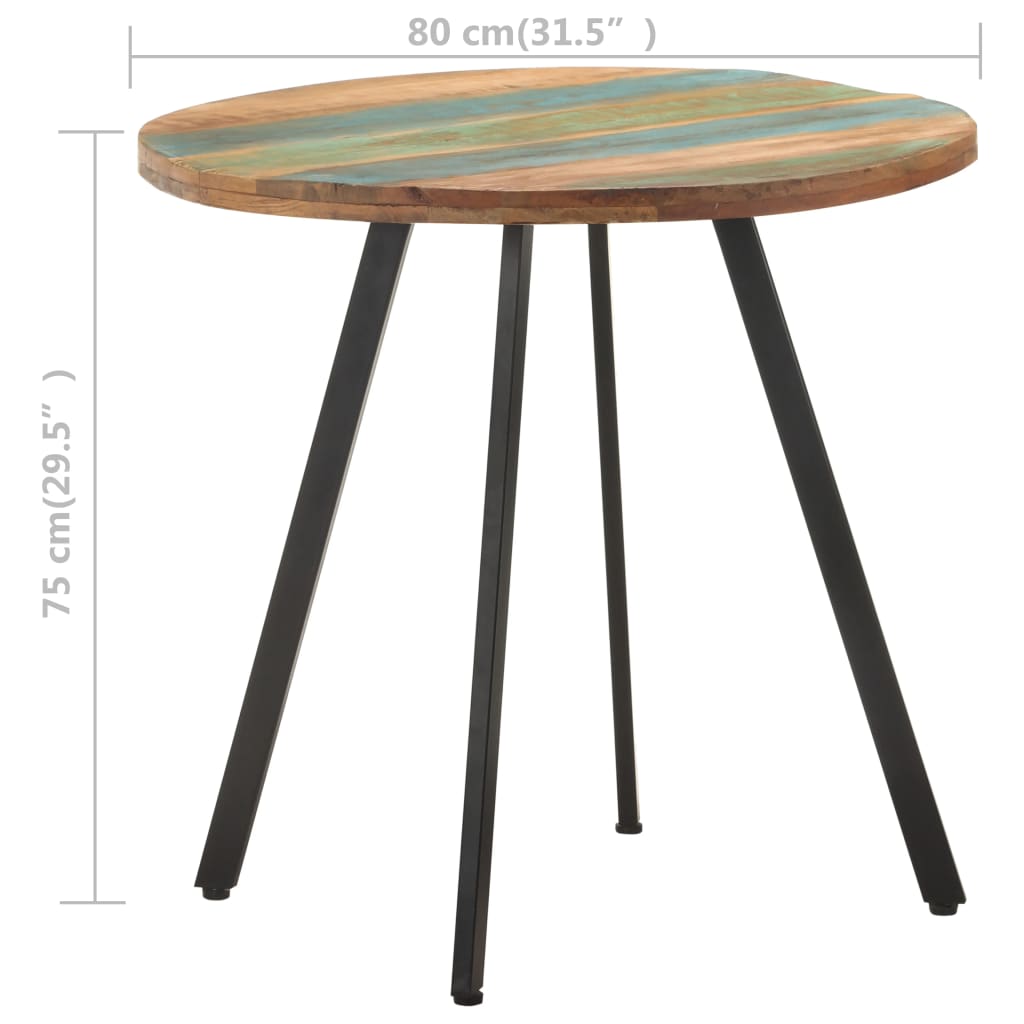 Blagovaonski stol 80 cm od masivnog obnovljenog drva