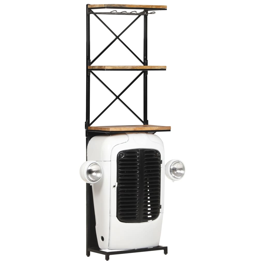 Ormarić za vino u obliku traktora bijeli 49x31x172cm drvo manga