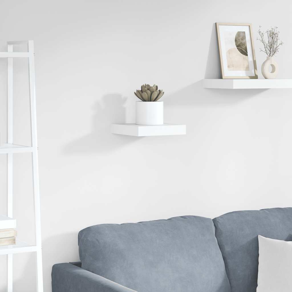 Plutajuća zidna polica visoki sjaj bijela 23x23,5x3,8 cm MDF