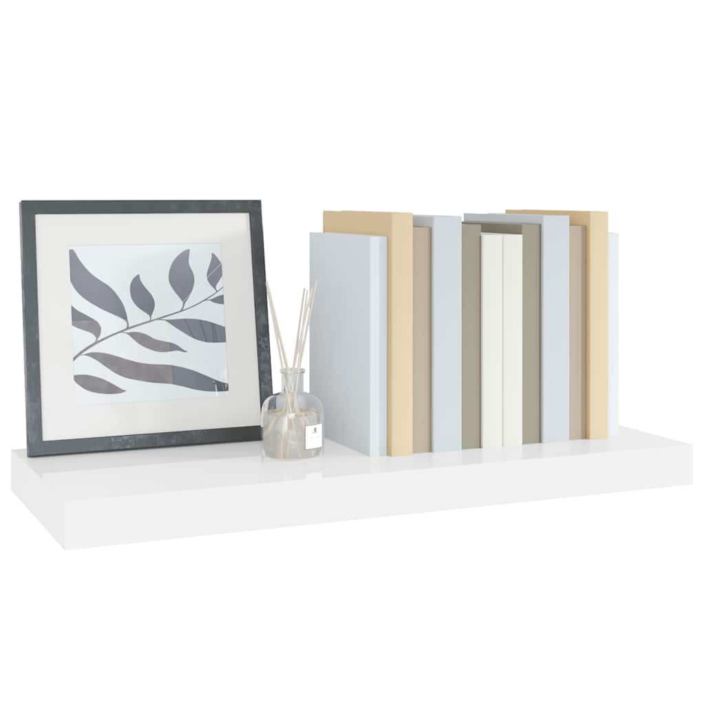 Plutajuća zidna polica visoki sjaj bijela 60x23,5x3,8 cm MDF