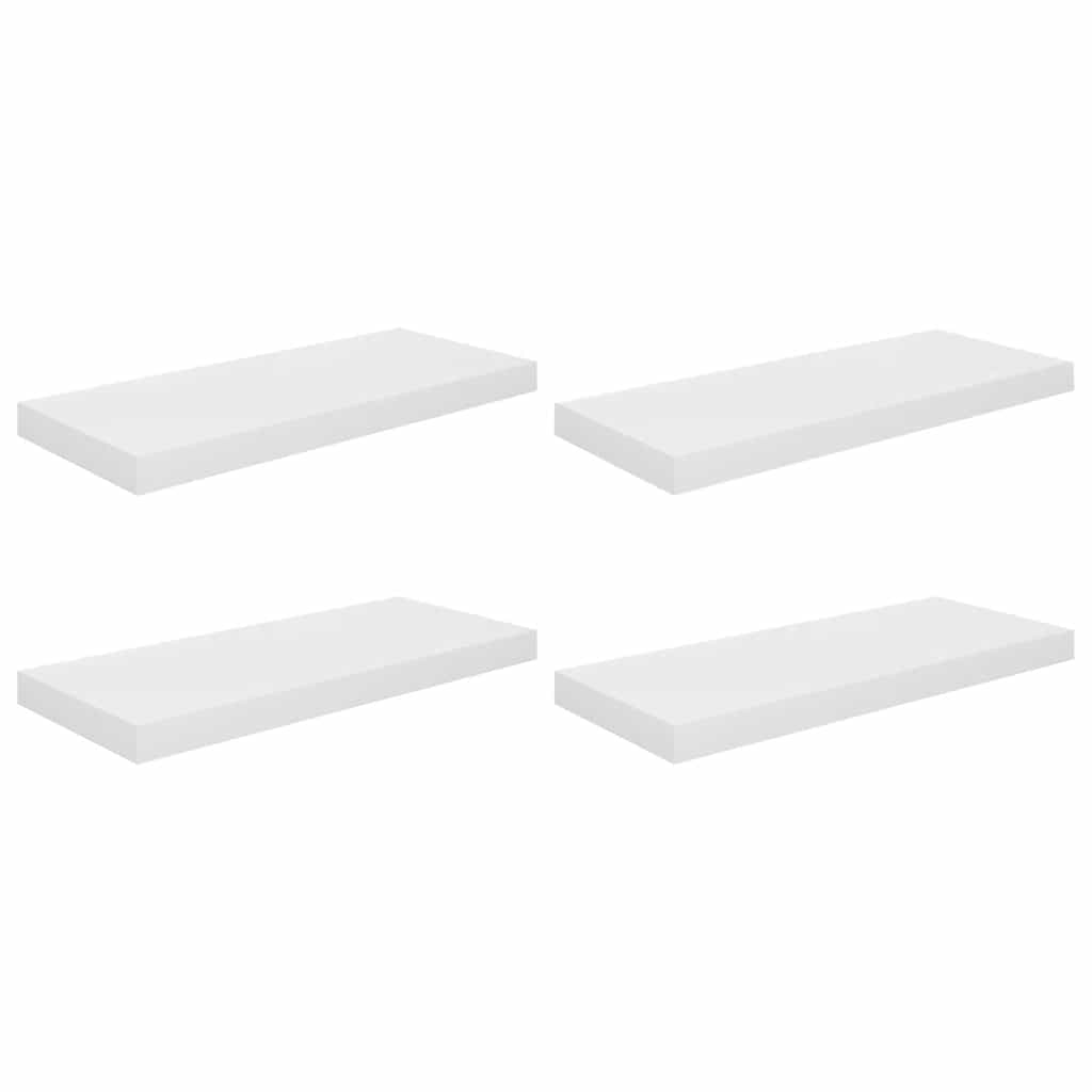 Plutajuće zidne police 4 kom sjajne bijele 60x23,5x3,8 cm MDF