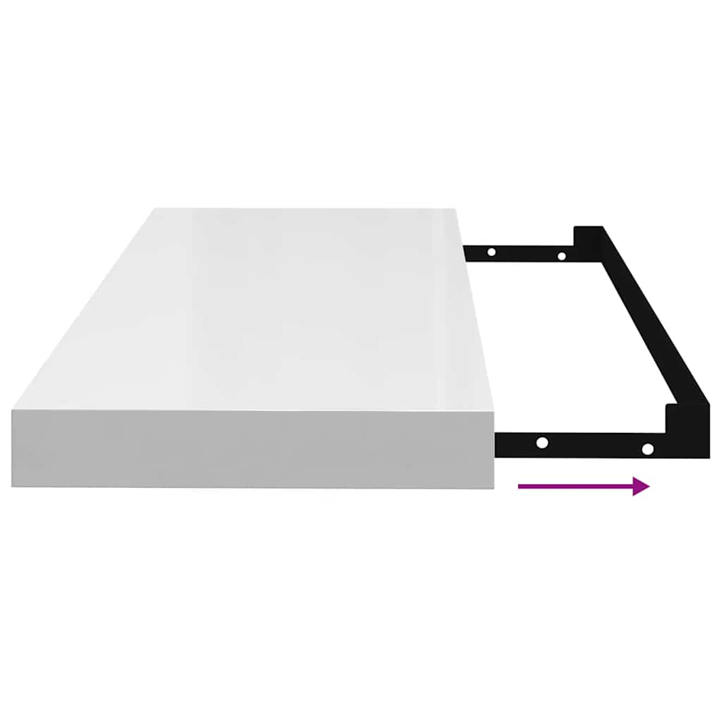 Plutajuće zidne police 4 kom sjajne bijele 60x23,5x3,8 cm MDF