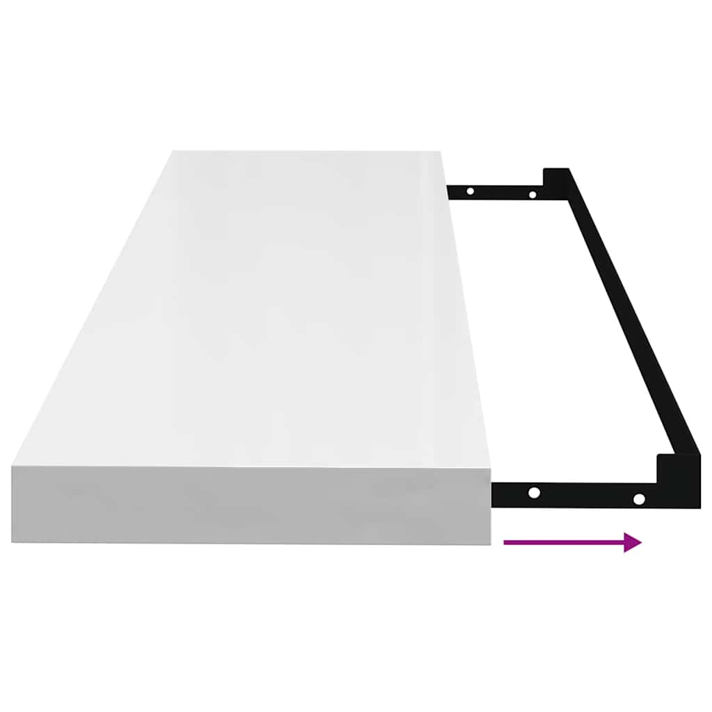 Plutajuće zidne police 4 kom sjajne bijele 80x23,5x3,8 cm MDF