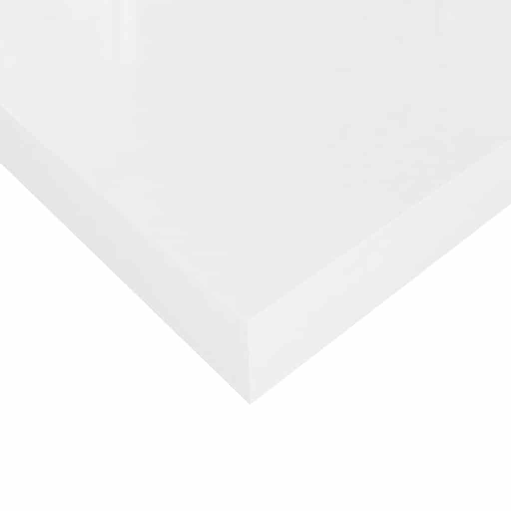 Plutajuće zidne police 2 kom sjajne bijele 90x23,5x3,8 cm MDF