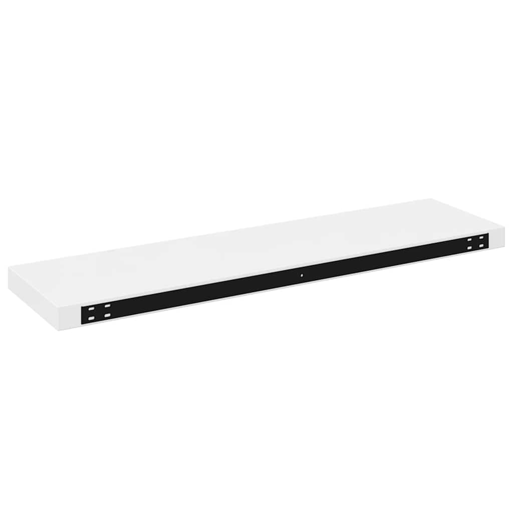 Plutajuće zidne police 2 kom sjajne bijele 90x23,5x3,8 cm MDF