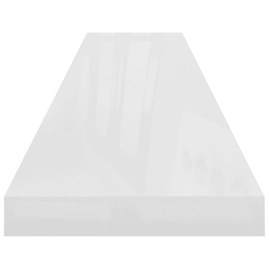 Plutajuća zidna polica visoki sjaj bijela 120x23,5x3,8 cm MDF