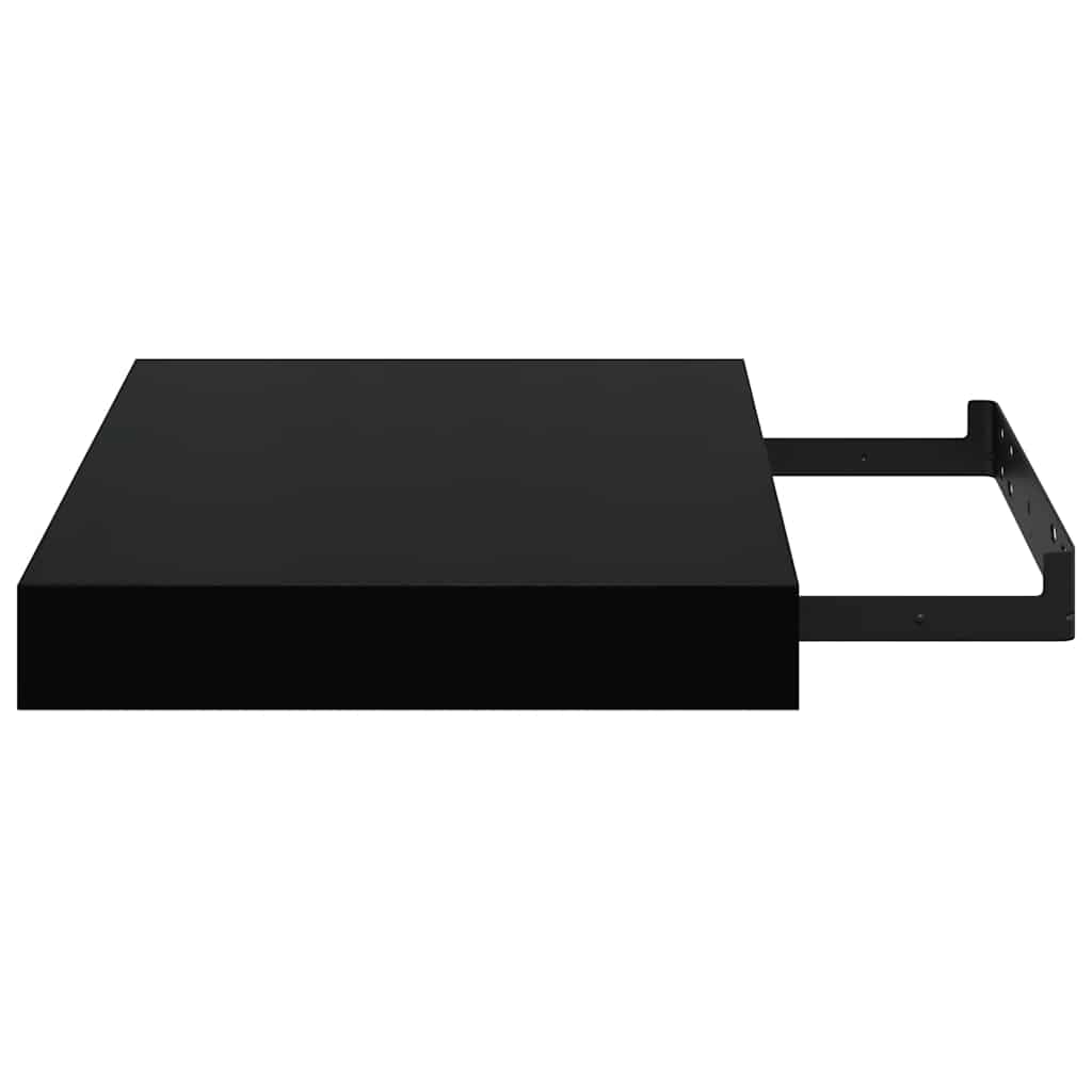 Plutajuće zidne police 4 kom sjajne crne 23 x 23,5 x 3,8 cm MDF