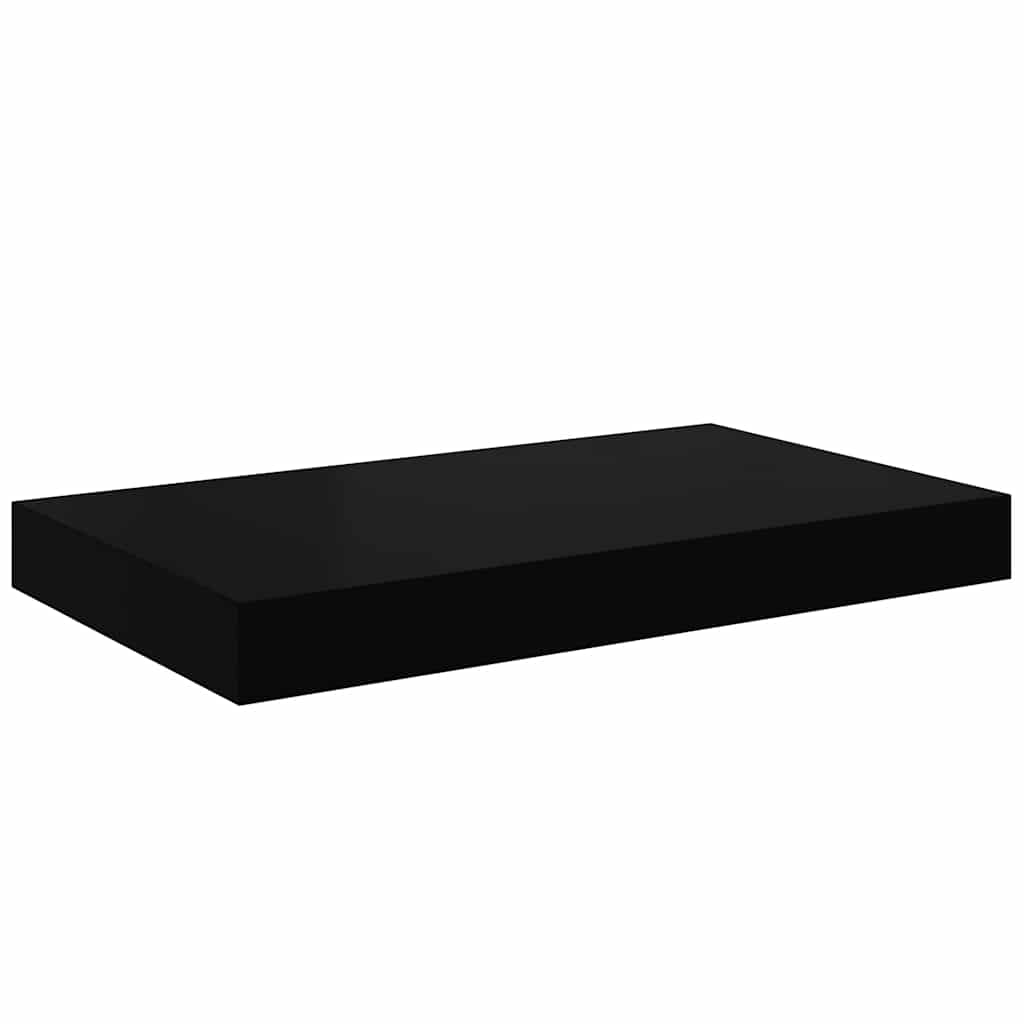 Plutajuća zidna polica visoki sjaj crna 40 x 23 x 3,8 cm MDF