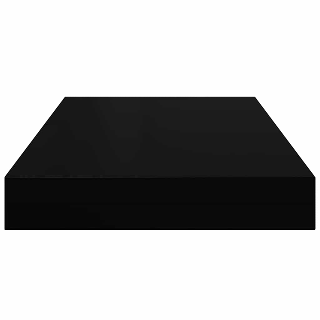 Plutajuća zidna polica visoki sjaj crna 40 x 23 x 3,8 cm MDF
