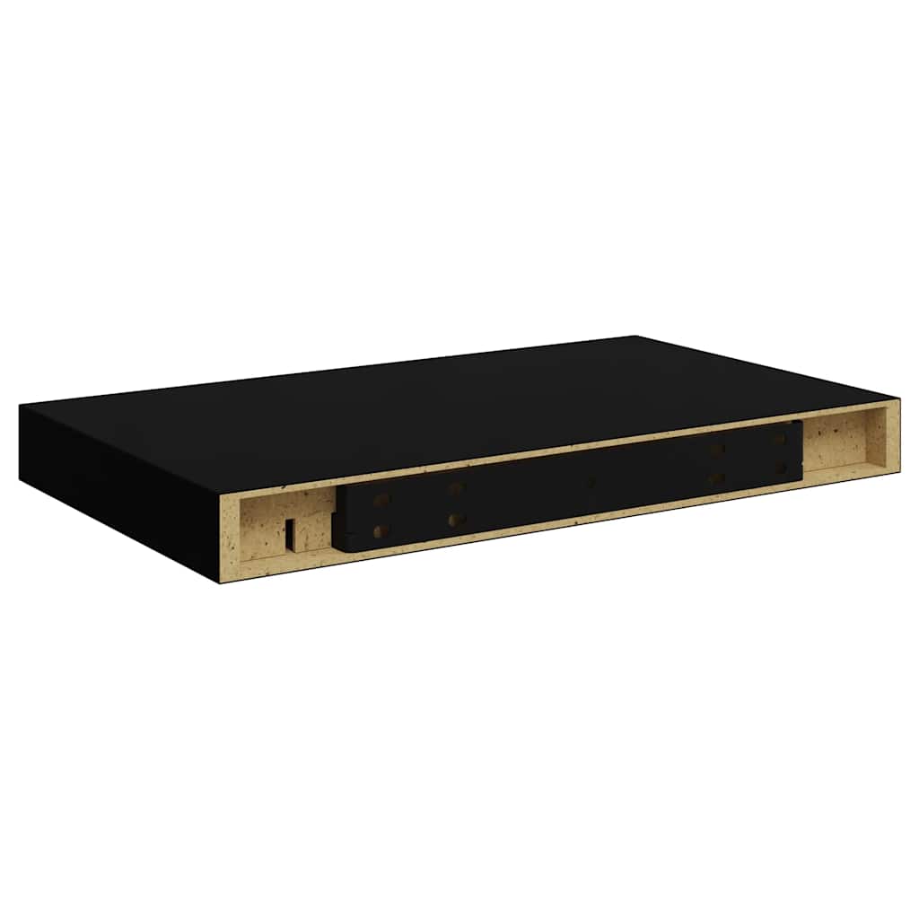 Plutajuće zidne police 4 kom sjajne crne 40 x 23 x 3,8 cm MDF