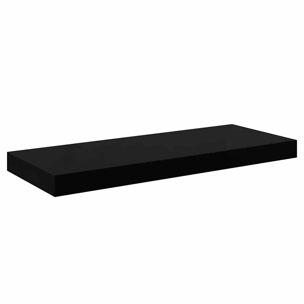Plutajuća zidna polica visoki sjaj crna 60 x 23,5 x 3,8 cm MDF