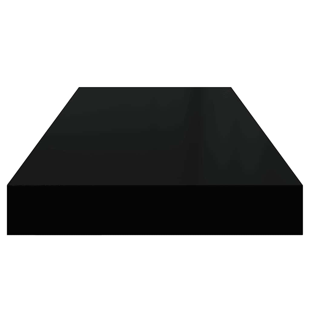 Plutajuća zidna polica visoki sjaj crna 60 x 23,5 x 3,8 cm MDF