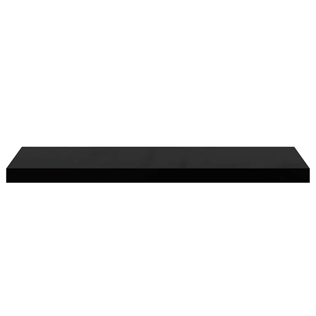 Plutajuća zidna polica visoki sjaj crna 80 x 23,5 x 3,8 cm MDF