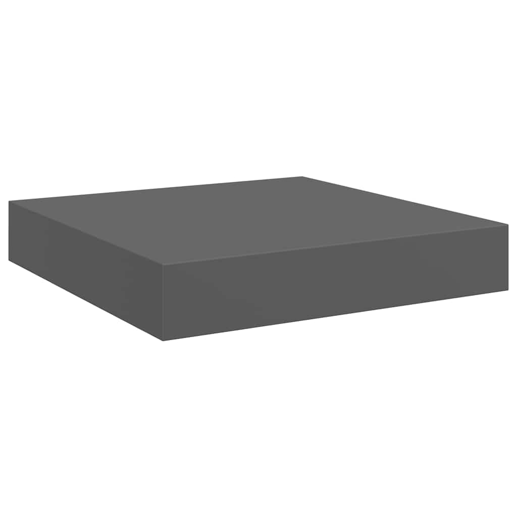 Plutajuće zidne police 4 kom sjajne sive 23 x 23,5 x 3,8 cm MDF