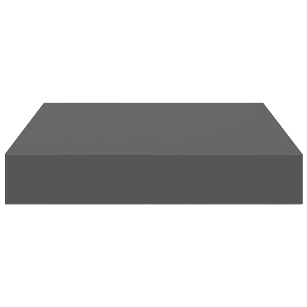 Plutajuće zidne police 4 kom sjajne sive 23 x 23,5 x 3,8 cm MDF