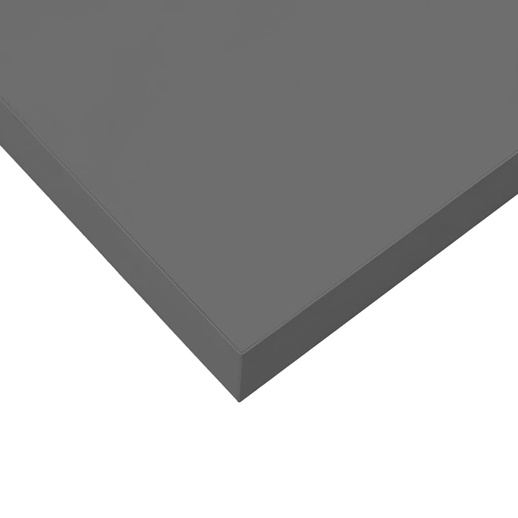 Plutajuće zidne police 2 kom sjajne sive 50 x 23 x 3,8 cm MDF
