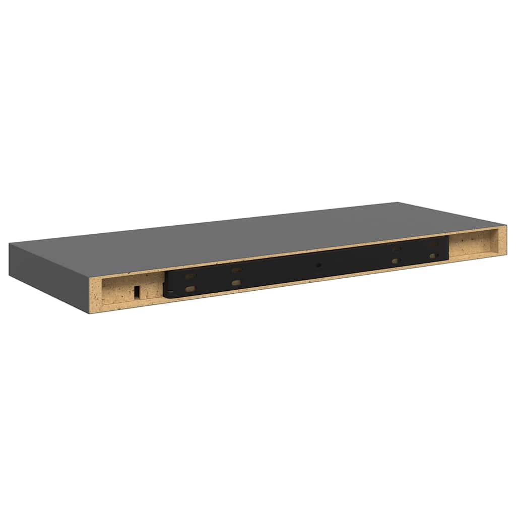 Plutajuće zidne police 4 kom sjajne sive 60 x 23,5 x 3,8 cm MDF