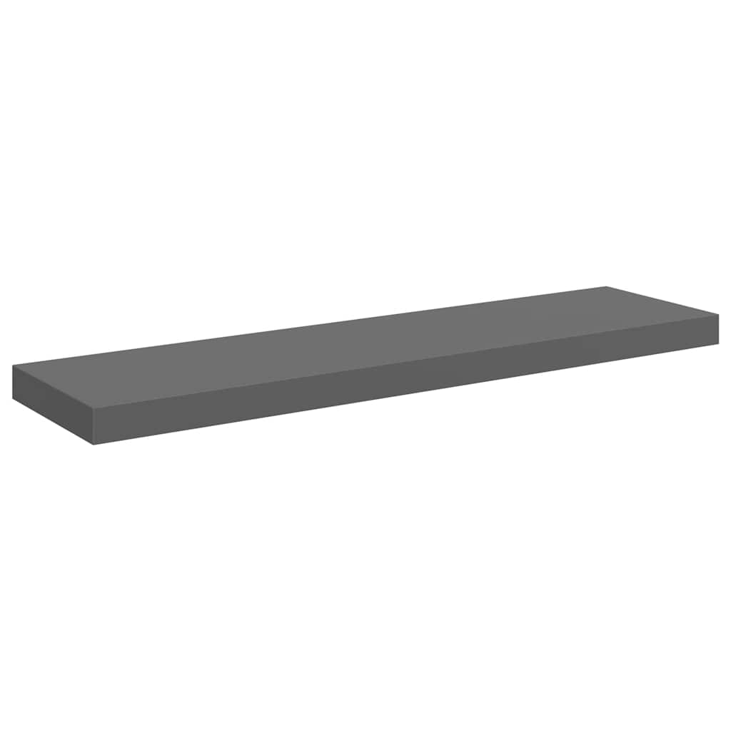 Plutajuće zidne police 4 kom sjajne sive 90 x 23,5 x 3,8 cm MDF