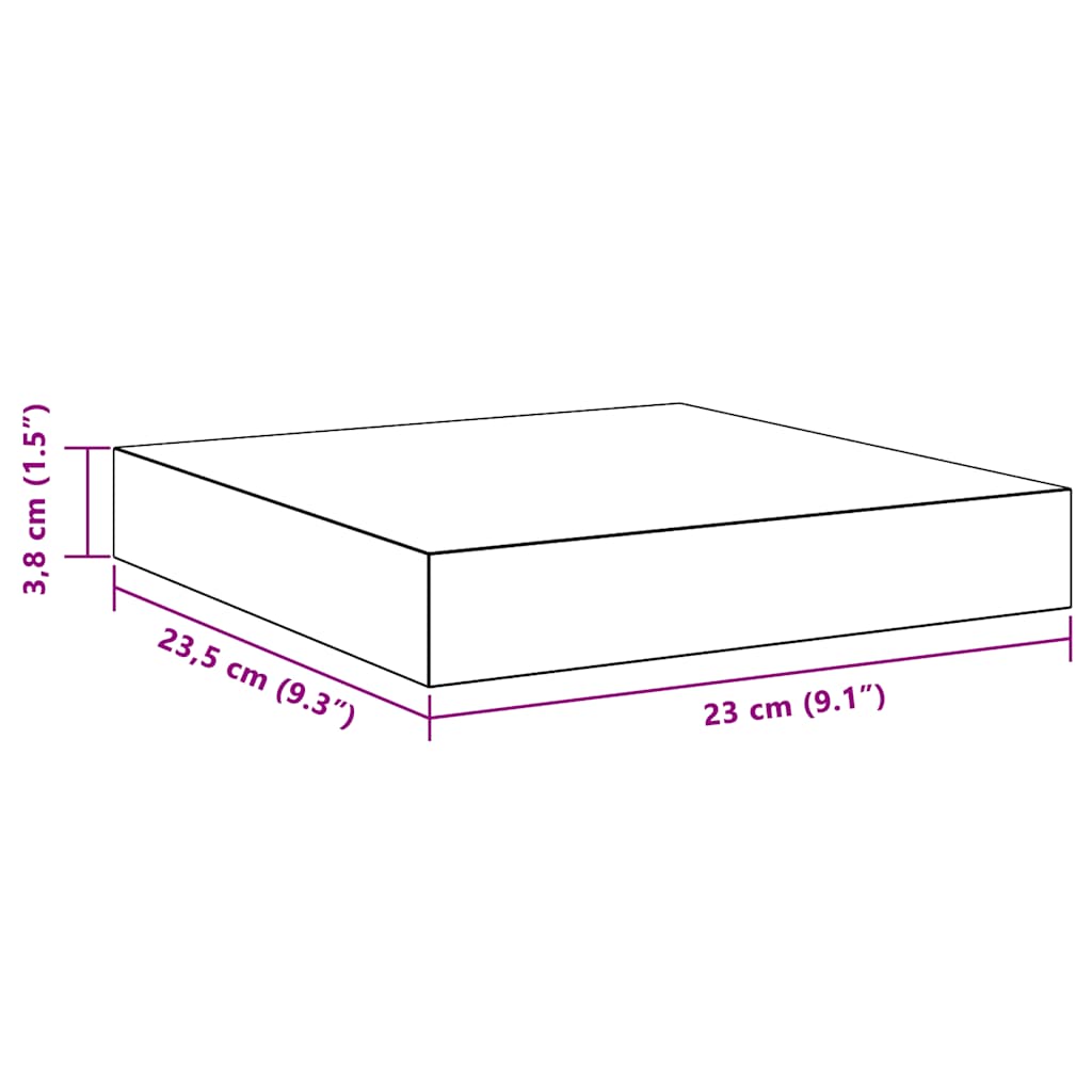 Plutajuće zidne police 4 kom bijele 23 x 23,5 x 3,8 cm MDF