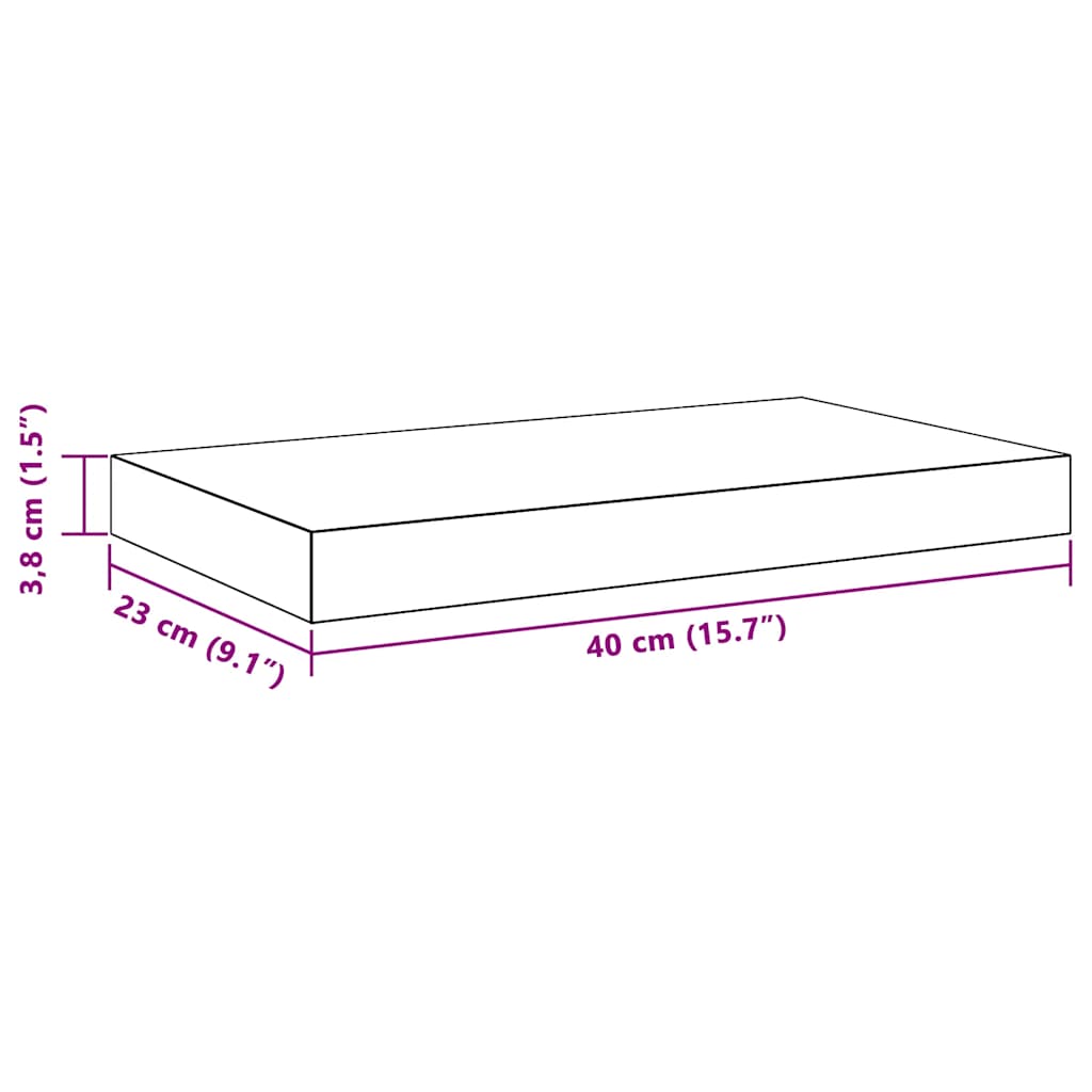 Plutajuće zidne police 4 kom bijele 40 x 23 x 3,8 cm MDF