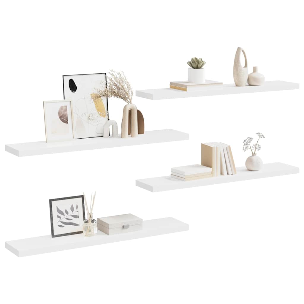 Plutajuće zidne police 4 kom bijele 120 x 23,5 x 3,8 cm MDF