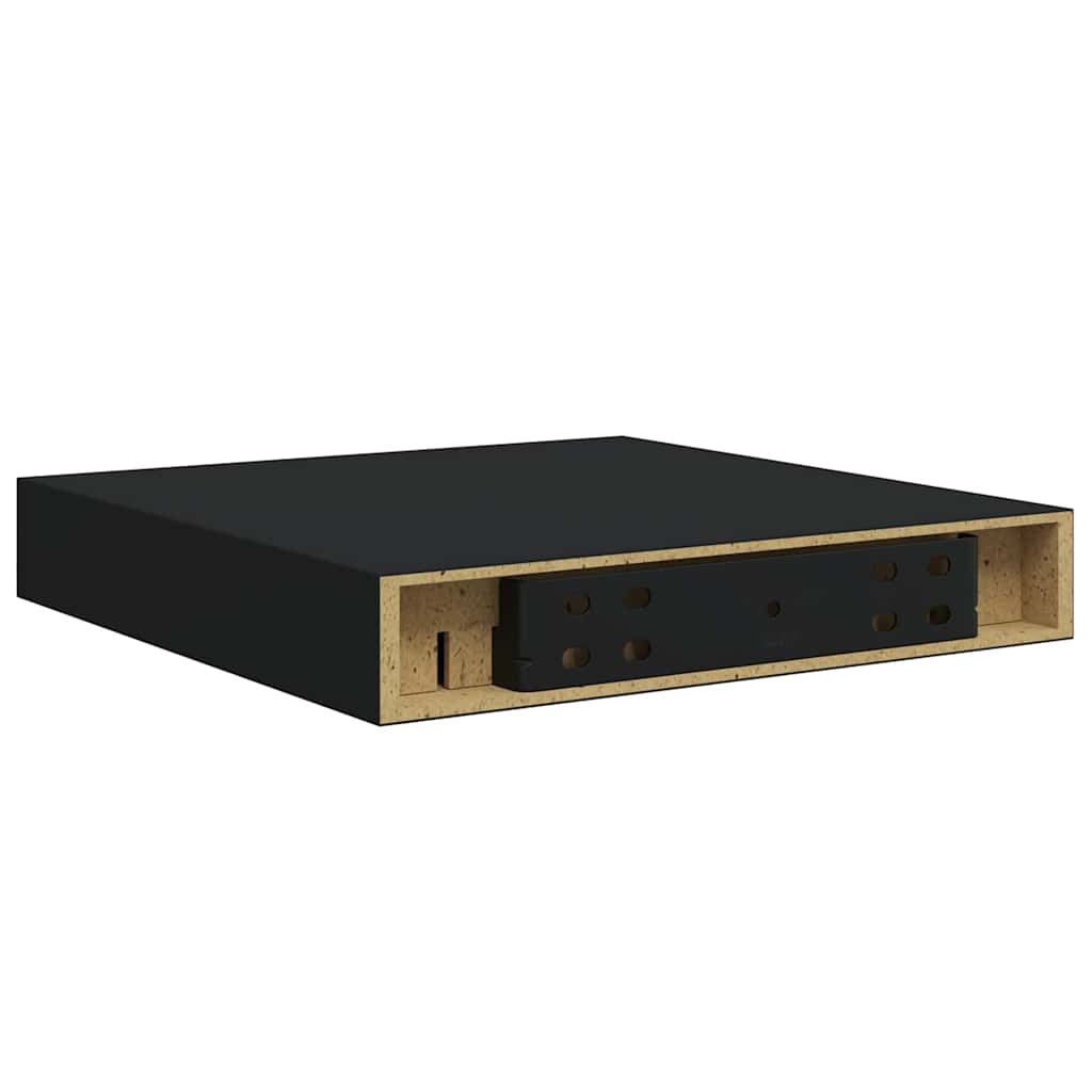 Plutajuća zidna polica crna 23 x 23,5 x 3,8 cm MDF
