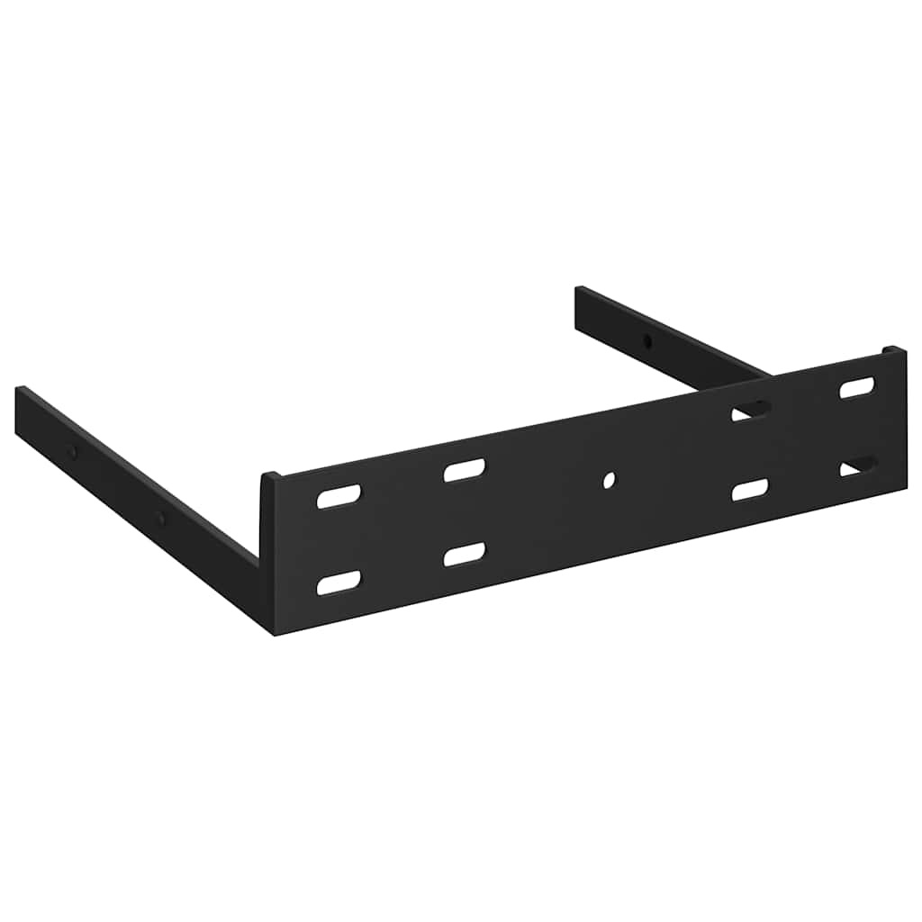 Plutajuće zidne police 2 kom crne 23 x 23,5 x 3,8 cm MDF