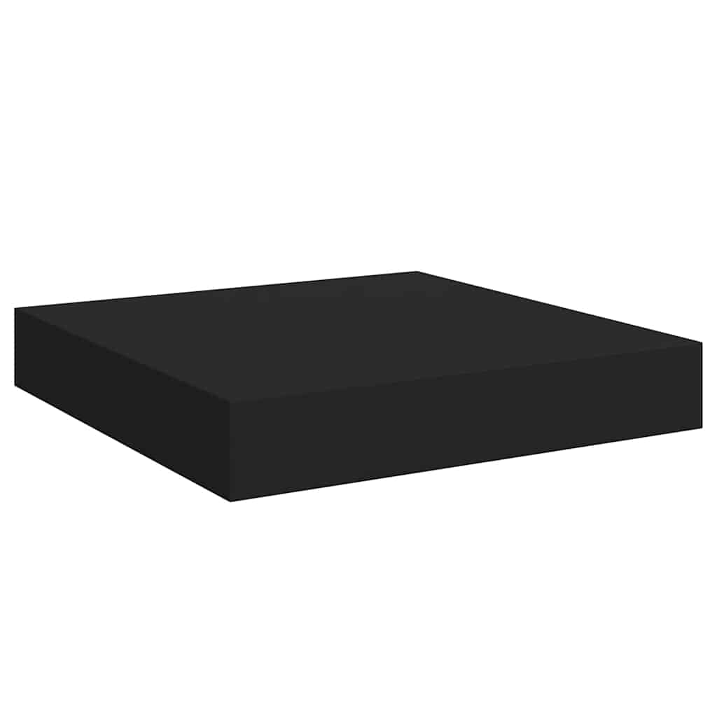 Plutajuće zidne police 2 kom crne 23 x 23,5 x 3,8 cm MDF