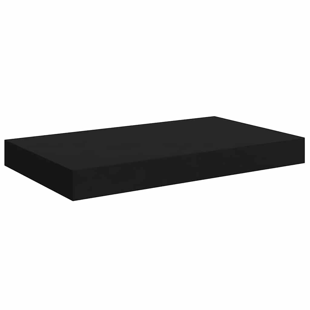 Plutajuće zidne police 2 kom crne 40 x 23 x 3,8 cm MDF