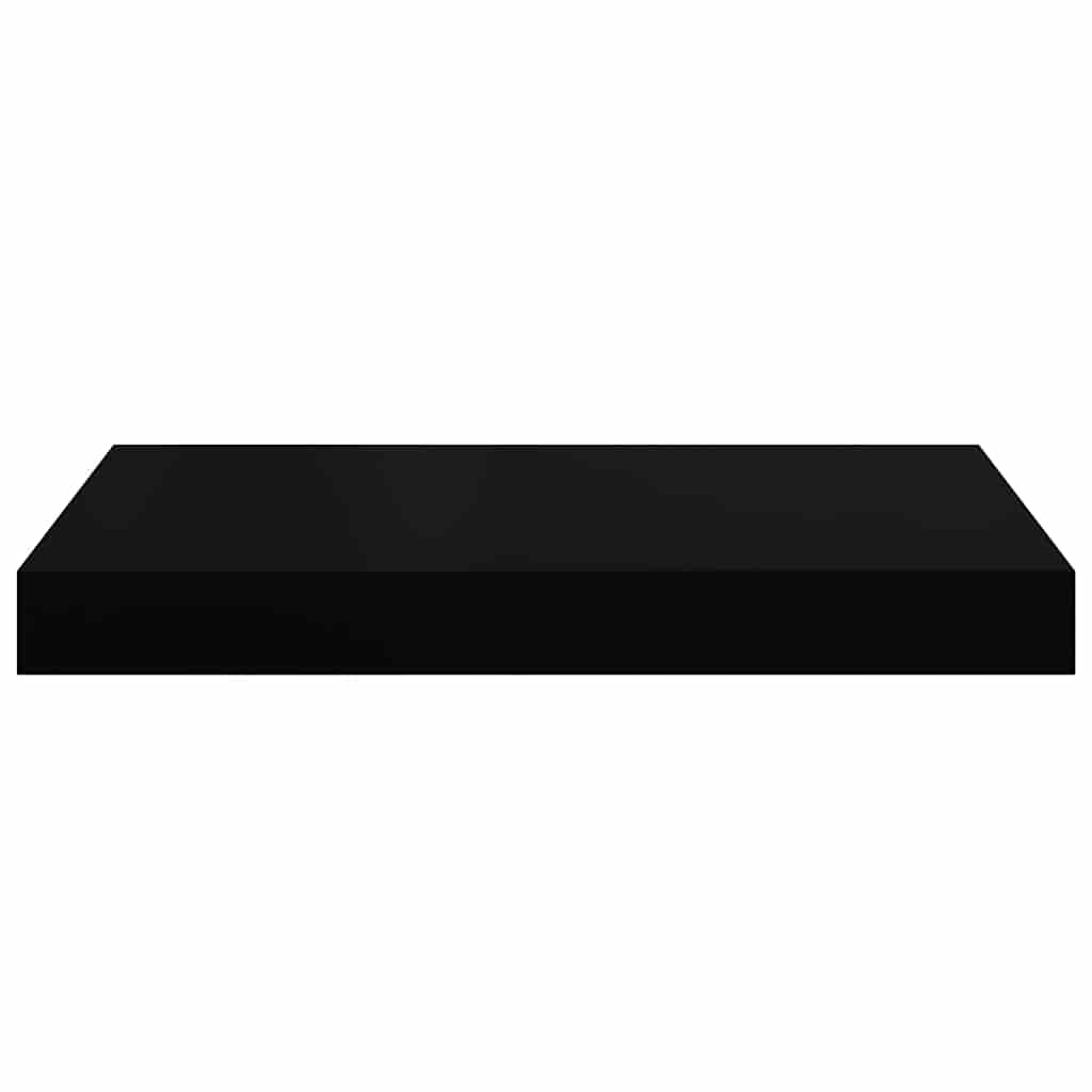 Plutajuće zidne police 2 kom crne 40 x 23 x 3,8 cm MDF
