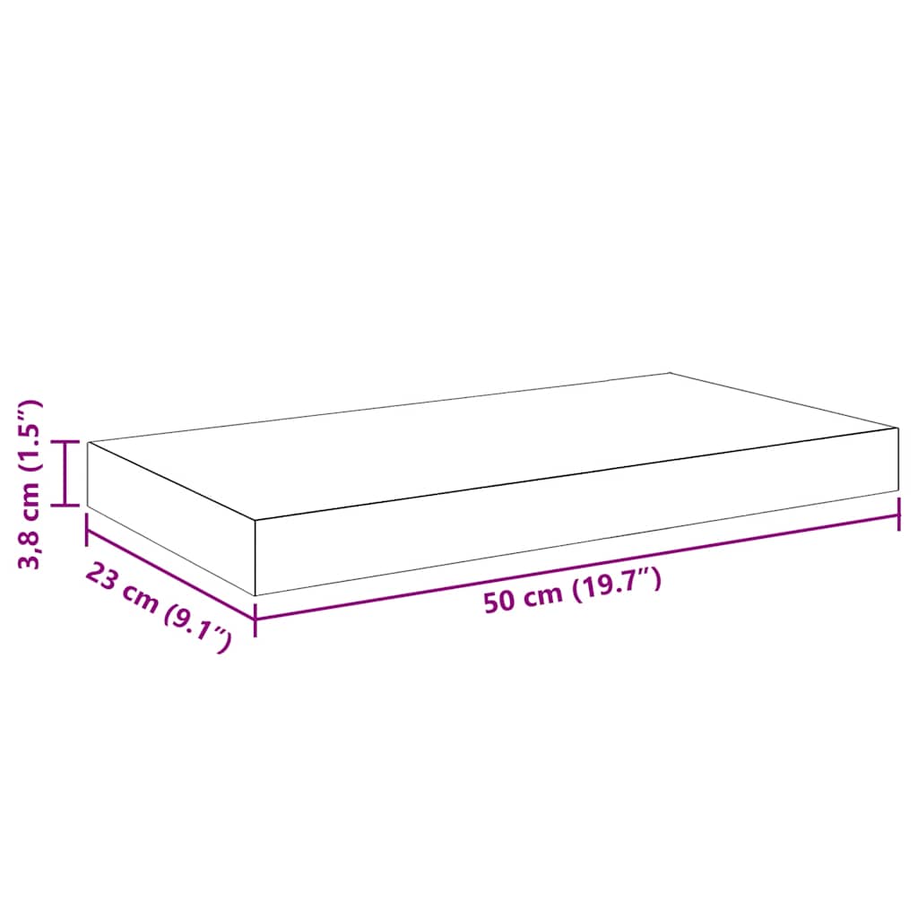 Plutajuće zidne police 4 kom crne 50 x 23 x 3,8 cm MDF