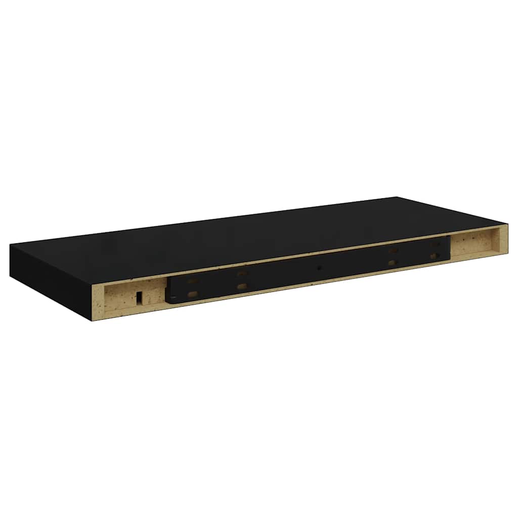 Plutajuće zidne police 4 kom crne 60 x 23,5 x 3,8 cm MDF