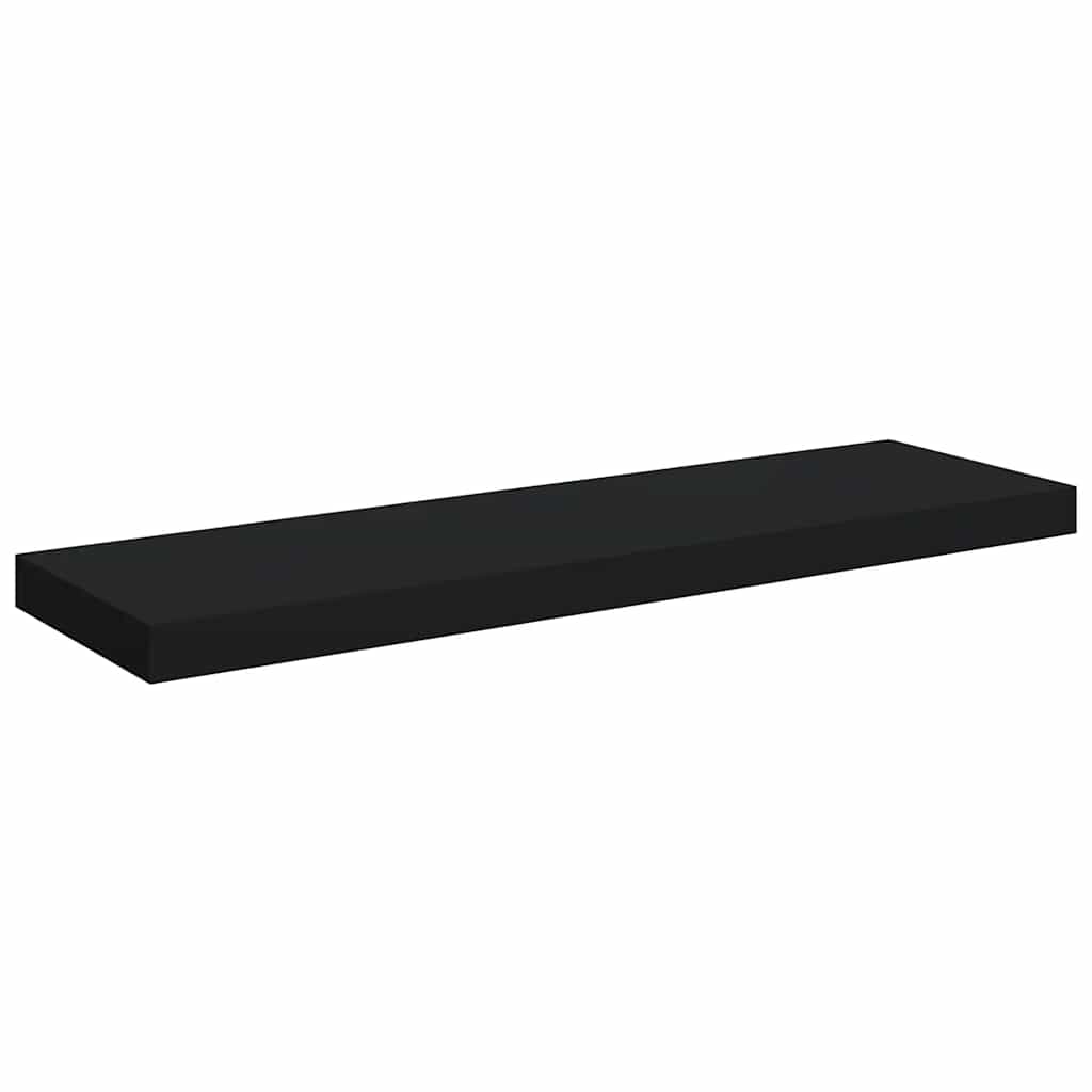 Plutajuća zidna polica crna 80 x 23,5 x 3,8 cm MDF