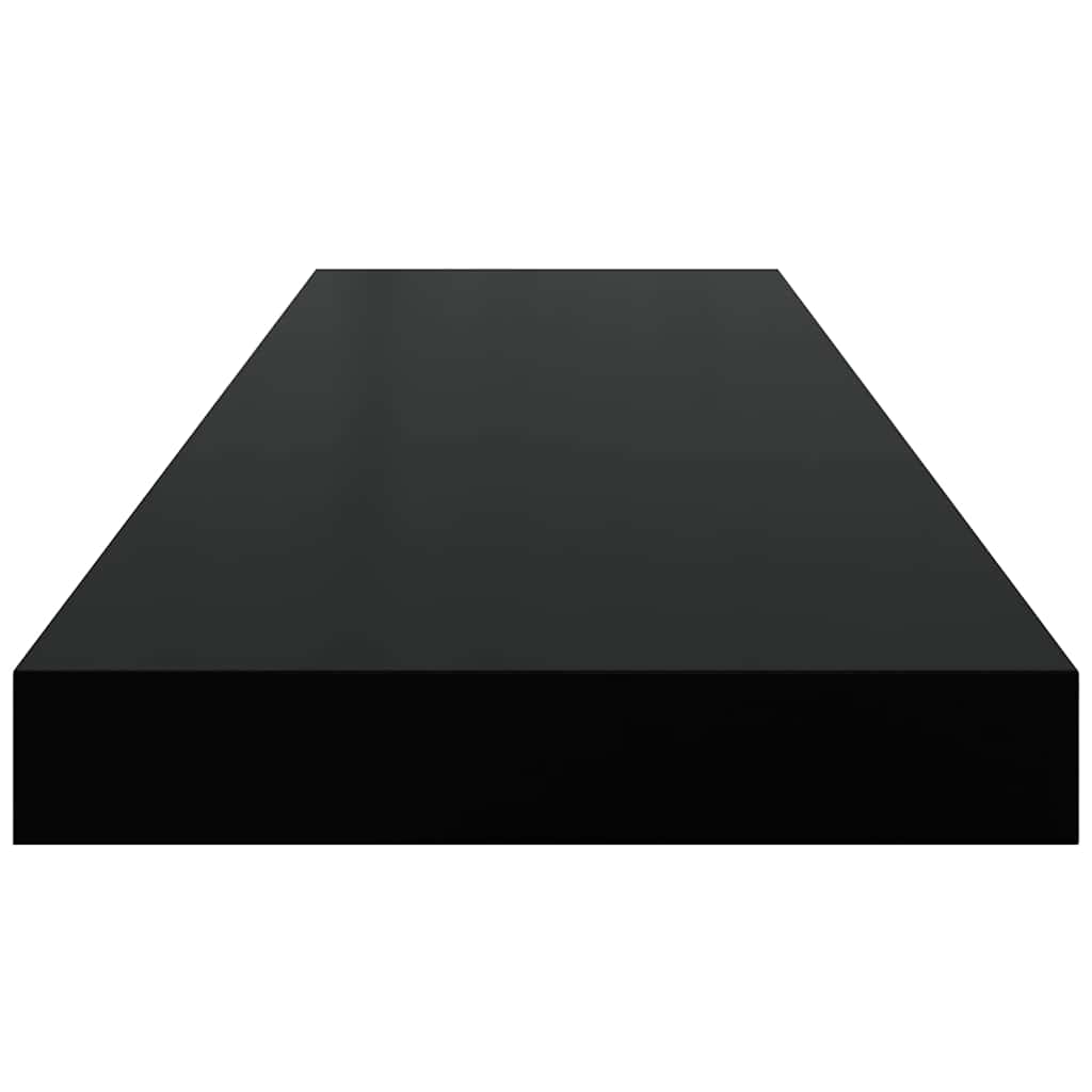 Plutajuće zidne police 2 kom crne 80 x 23,5 x 3,8 cm MDF