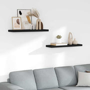 Plutajuće zidne police 2 kom crne 80 x 23,5 x 3,8 cm MDF