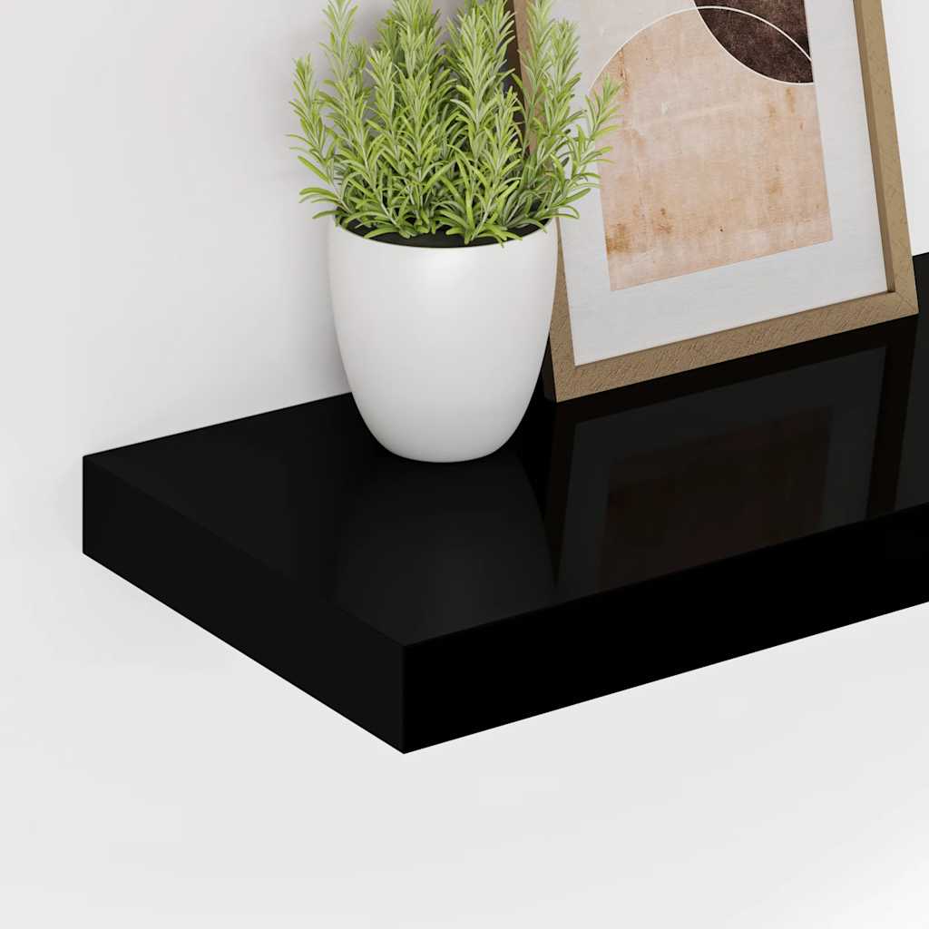 Plutajuća zidna polica crna 90 x 23,5 x 3,8 cm MDF