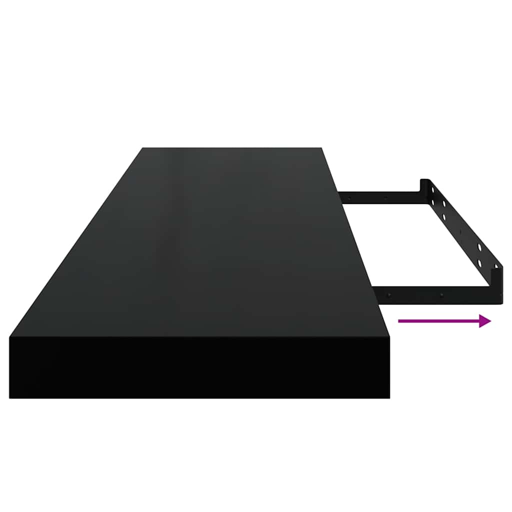 Plutajuća zidna polica crna 90 x 23,5 x 3,8 cm MDF