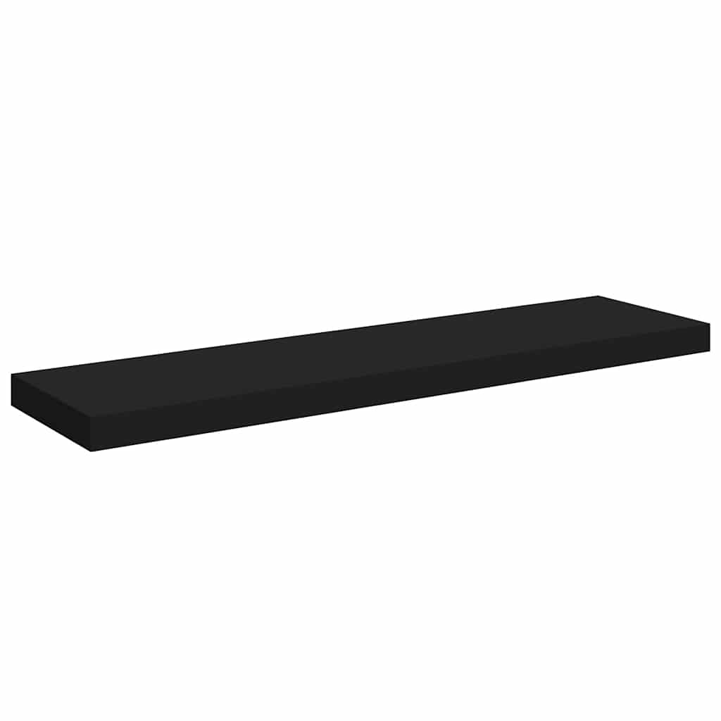 Plutajuće zidne police 2 kom crne 90 x 23,5 x 3,8 cm MDF