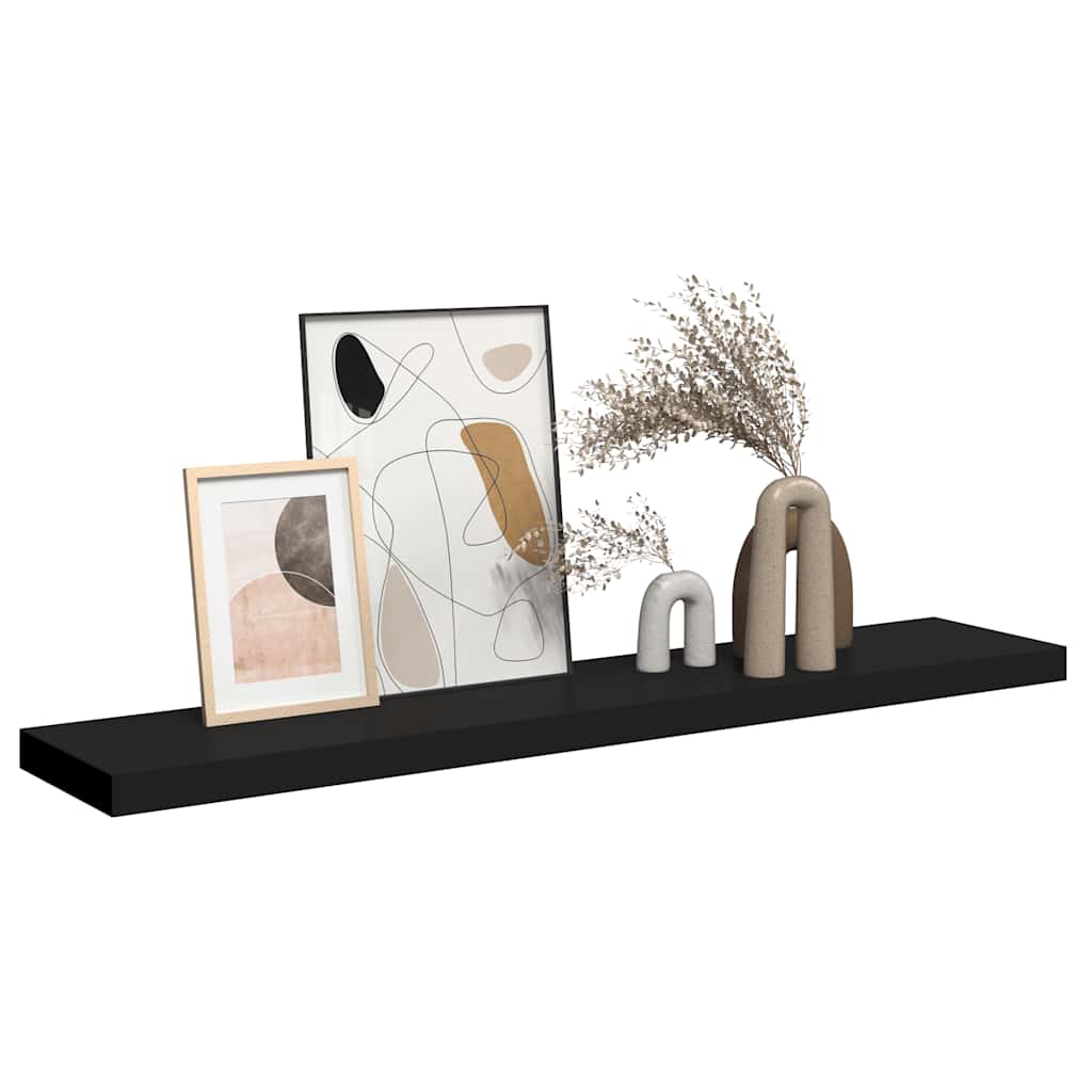 Plutajuća zidna polica crna 120 x 23,5 x 3,8 cm MDF