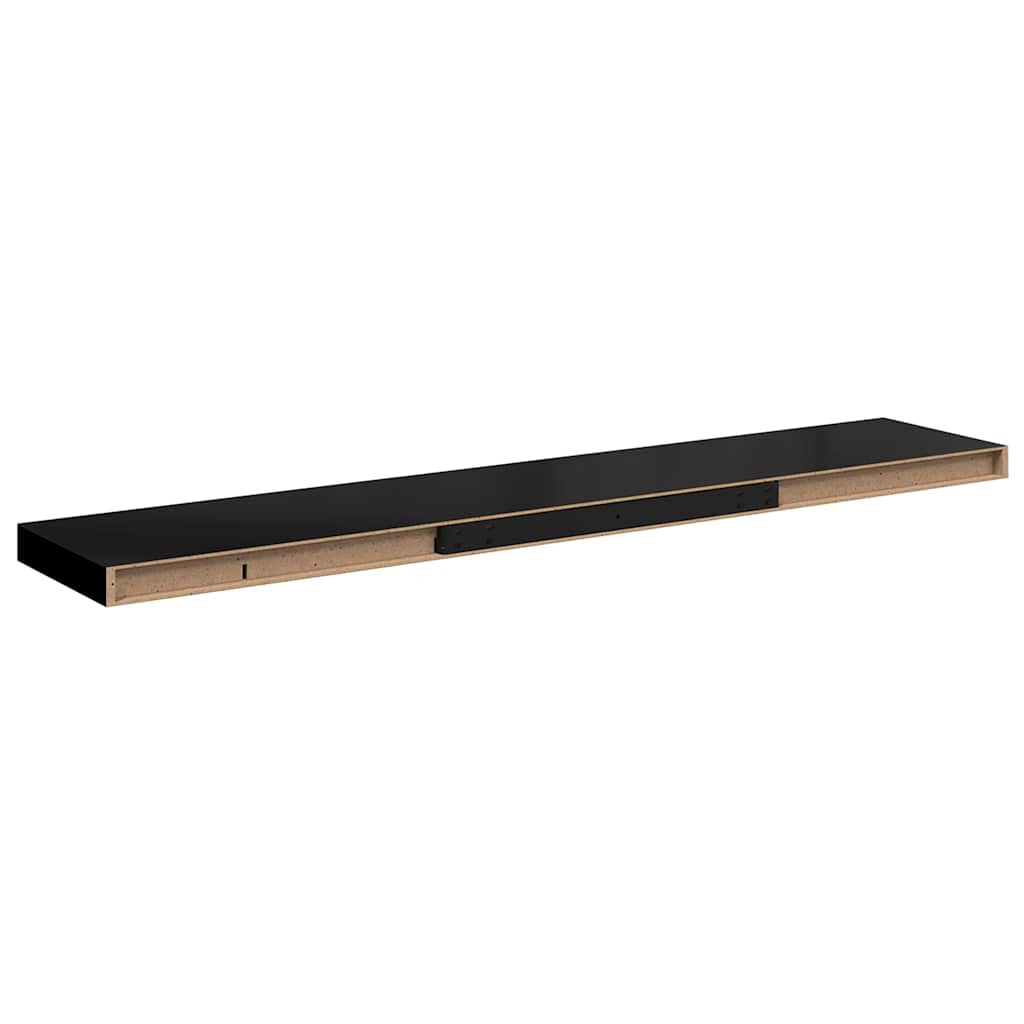 Plutajuća zidna polica crna 120 x 23,5 x 3,8 cm MDF