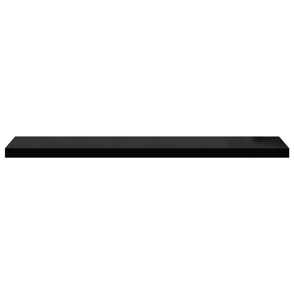 Plutajuće zidne police 2 kom crne 120 x 23,5 x 3,8 cm MDF