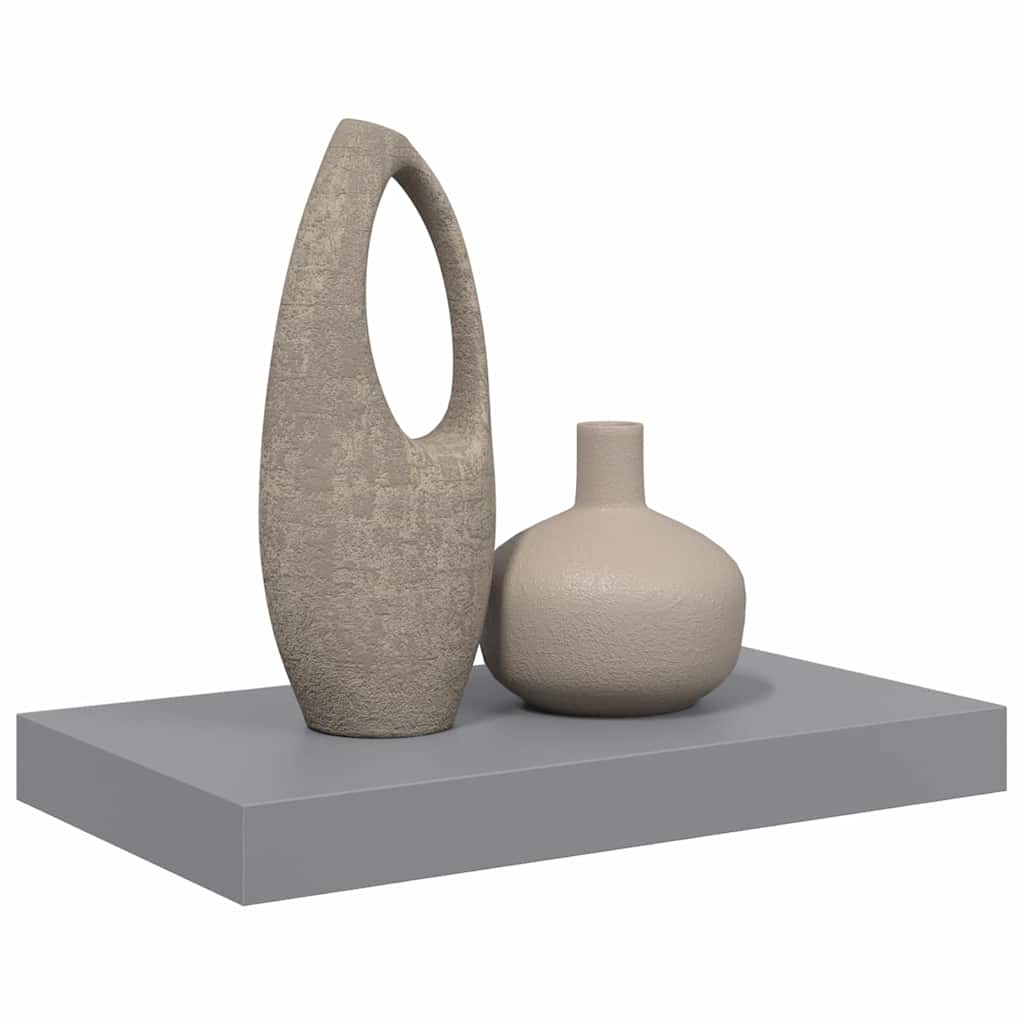Plutajuća zidna polica siva 40 x 23 x 3,8 cm MDF