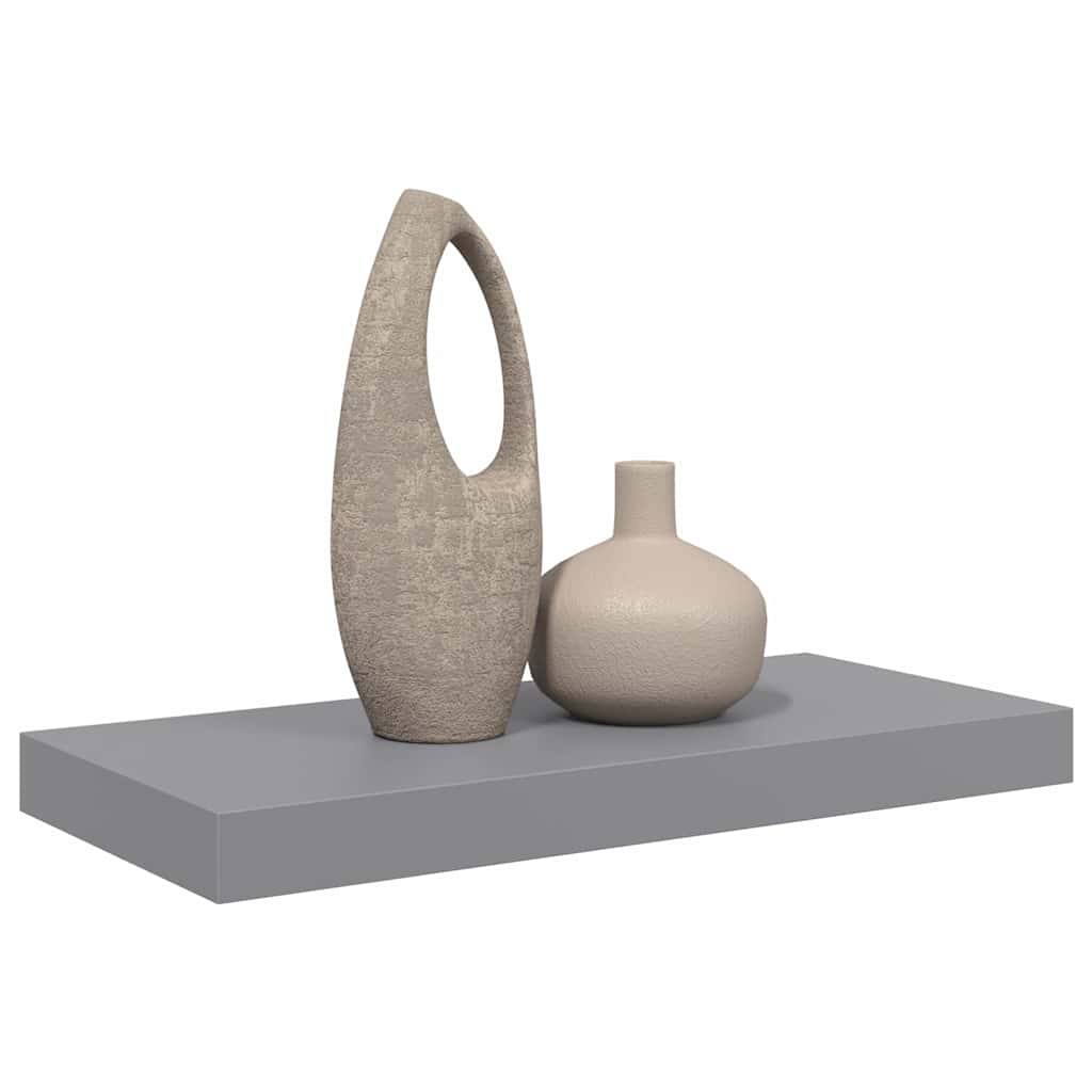 Plutajuća zidna polica siva 50 x 23 x 3,8 cm MDF