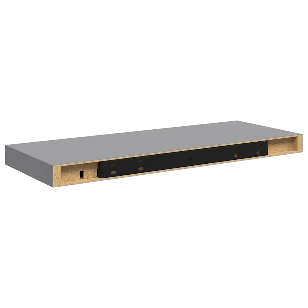 Plutajuća zidna polica siva 60 x 23,5 x 3,8 cm MDF